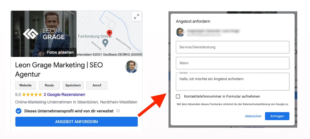 Chatfunktion Google My Business